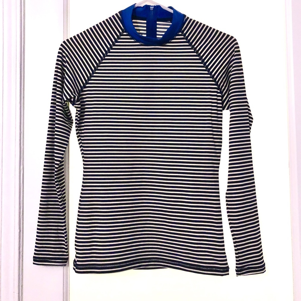 J. Crew women’s rash guard size small Navy striped